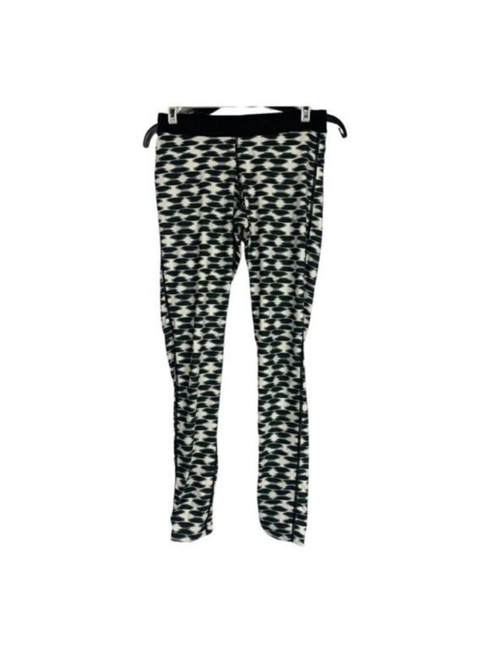 Nike Womens Dri-FIT Running Tights Size S White & Black Pattern Athletic Fit